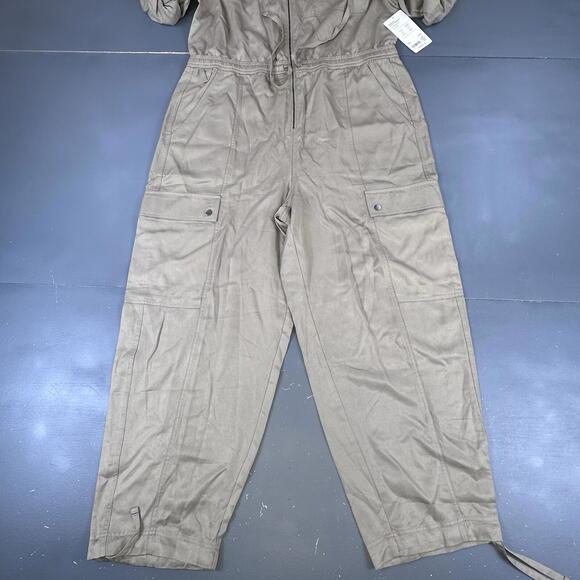 Athleta Jumpsuit Womens XL Light Olive Green Celestial Utility Long Sleeve NWT - Picture 5 of 12